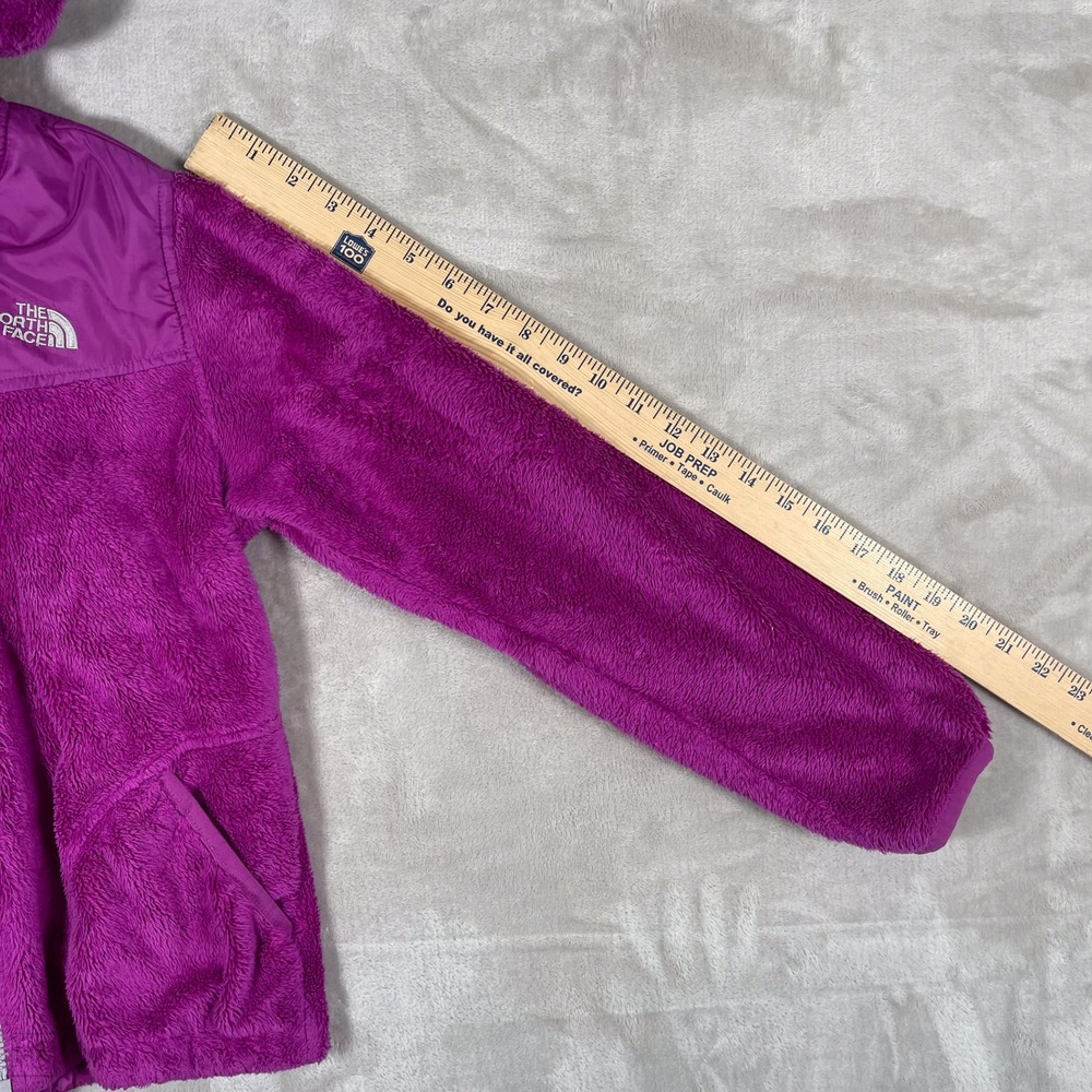 The North Face Girls Full Zip Jacket Fleece Fuzzy Hoody Outdoors L 14_16 Fuchsia - Picture 6 of 7
